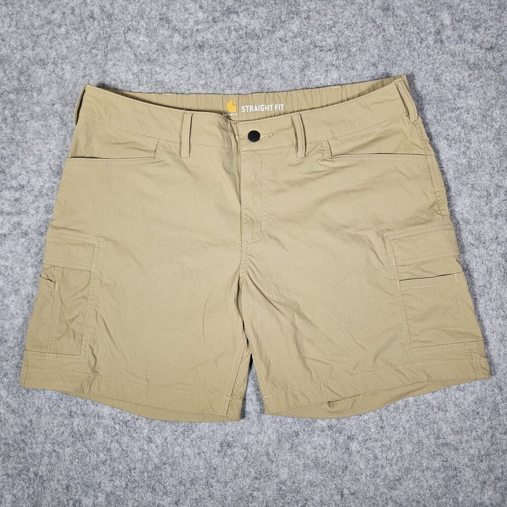 Carhartt Womens Khaki Madden Straight Fit Shorts Rugged Casual‎ Travel Sz 16